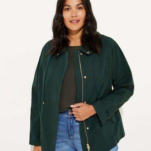 LOFT Plus Modern Raincoat in Dark Emerald Shadow